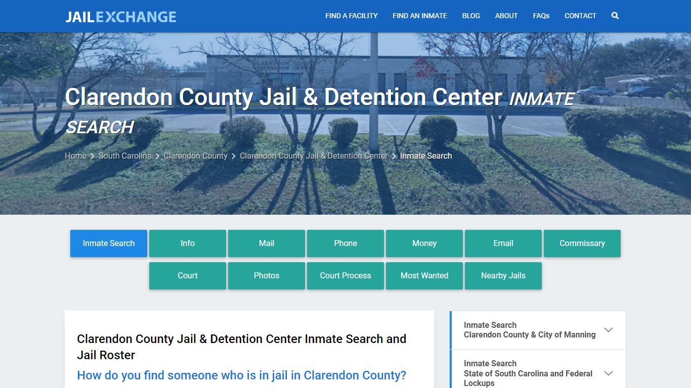 Clarendon County Jail & Detention Center Inmate Search